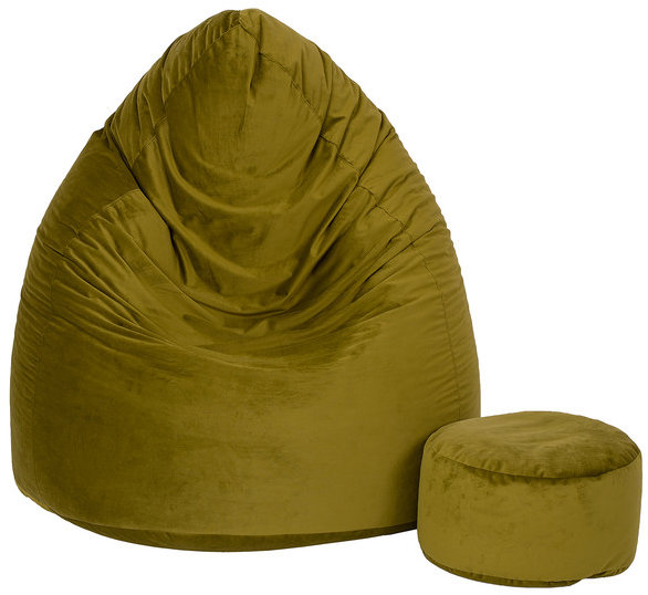 Sedací vak TopKing XXXXL s podnožníkem XL v khaki barvě