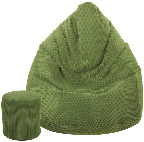 TopKing Sedací vak XXXXL s podnožníkem XL v khaki barvě