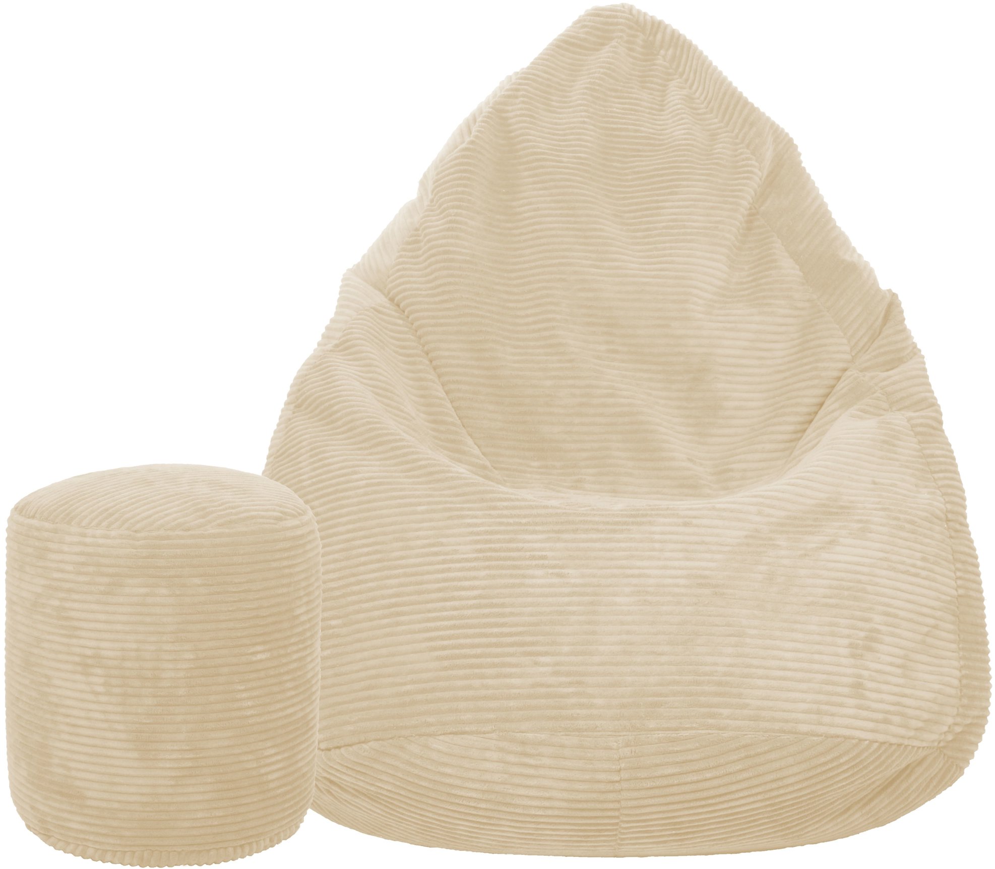 Sedací vak TopKing s podnožníkem XL Lincoln, béžový, 125 cm