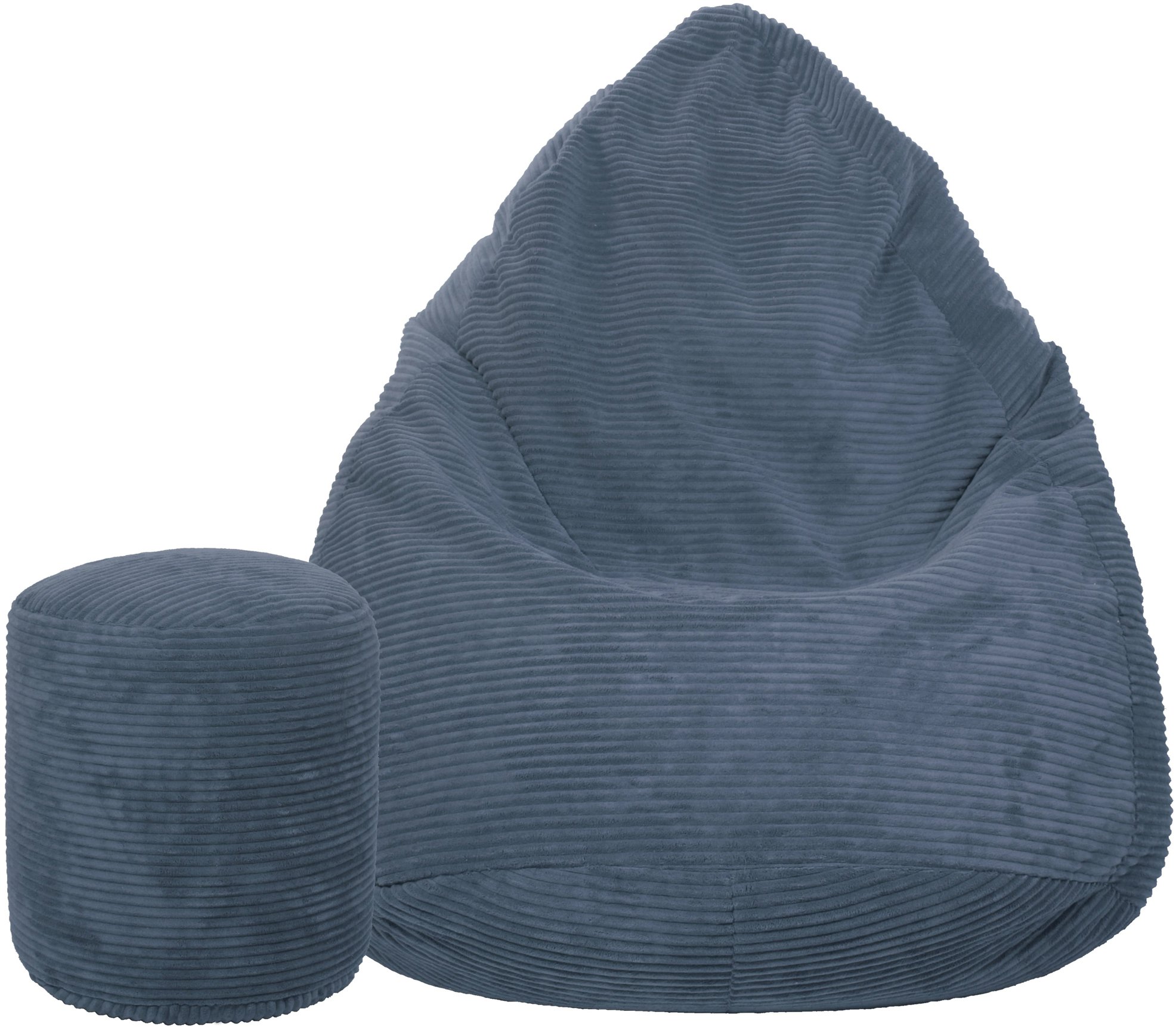 TopKing Sedací vak + podnožník XL manšestr Lincoln v granátové barvě