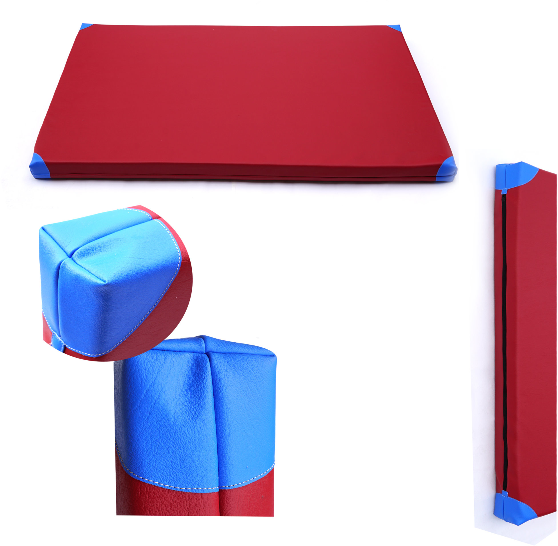 TopKing Profesionální gymnastická žíněnka pro sportovce 200 × 120 × 10 cm Bordo/Modrá