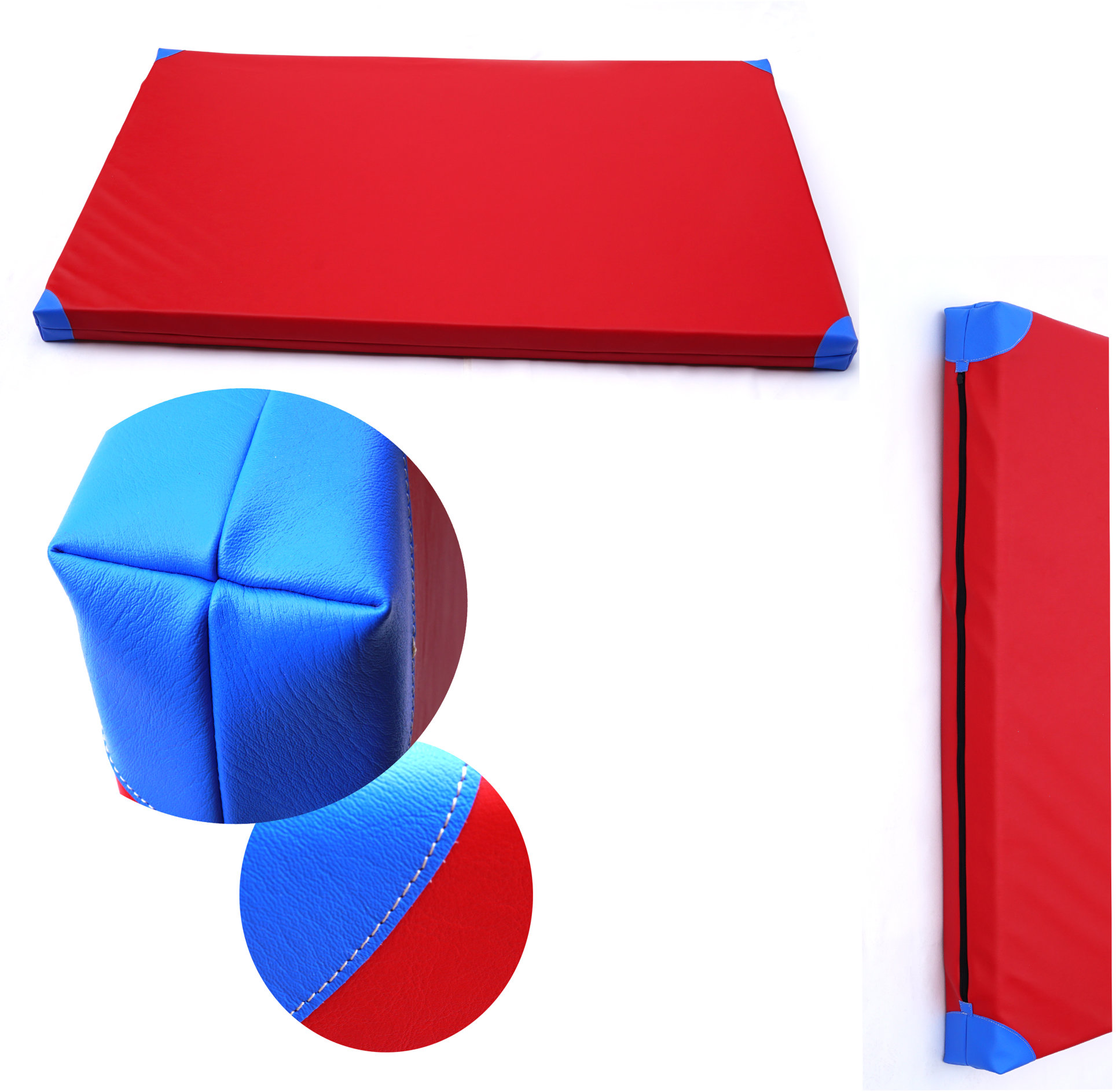TopKing Profesionální gymnastická žíněnka pro sportovce 200 × 120 × 10 cm Červená/Modrá