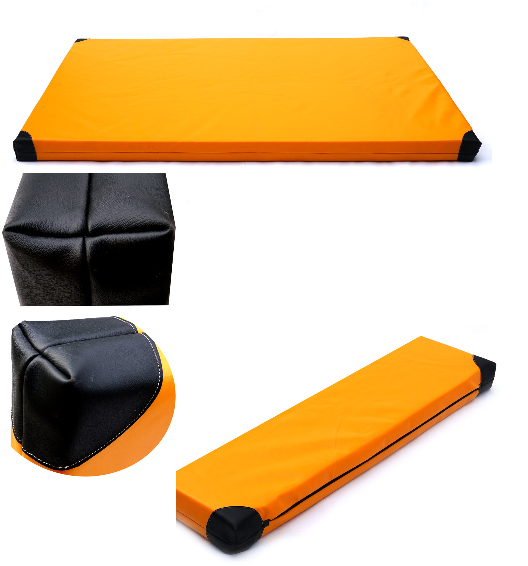 TopKing Profesionální gymnastická žíněnka pro sportovce 200 × 120 × 10 cm Oranžová/Černá