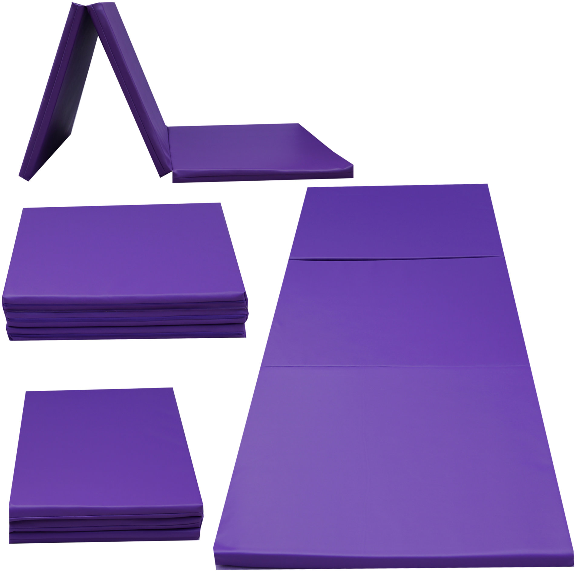 TopKing Skládací gymnastická a rehabilitační matrace 3dílná 180 × 60 × 5 cm Fialová