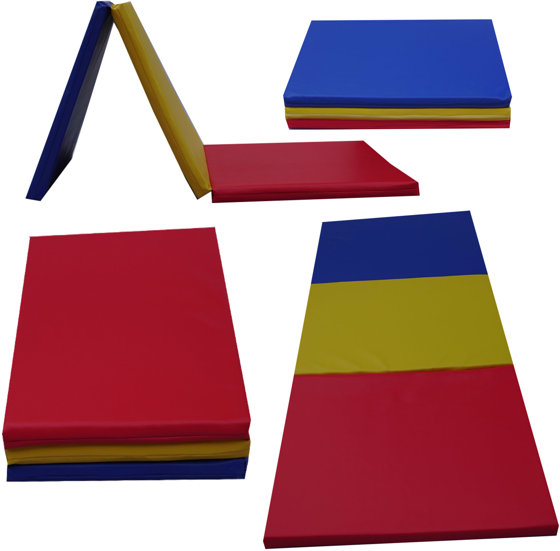 TopKing Skládací gymnastická a rehabilitační matrace 3dílná 195 × 85 × 5 cm Trikolora