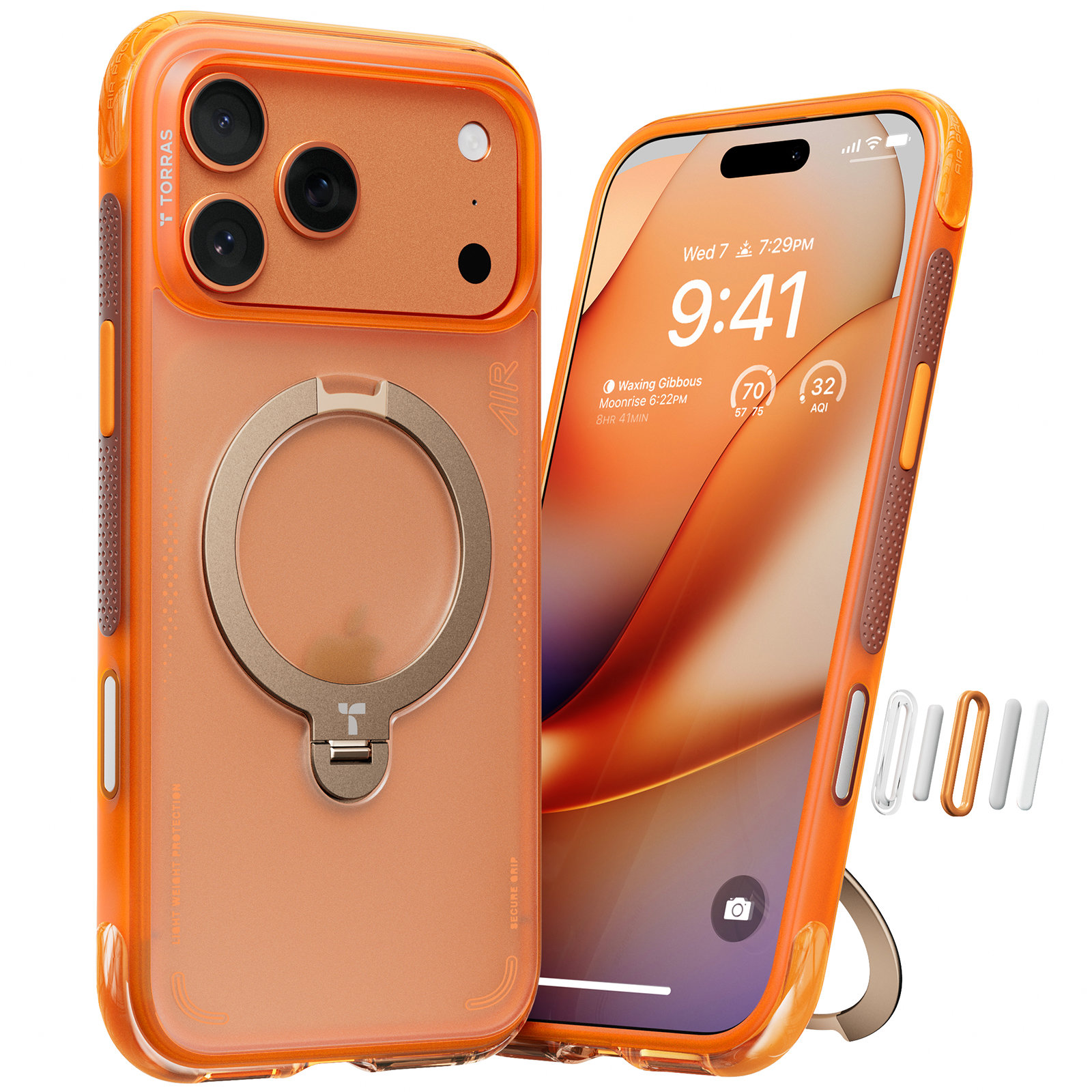Torras Ostand Q3 Air Horizon Orange iPhone 17 Pro