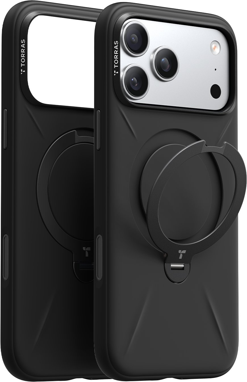 Torras Ostand Q3 Silicone Obsidian Black iPhone 17 Pro Max