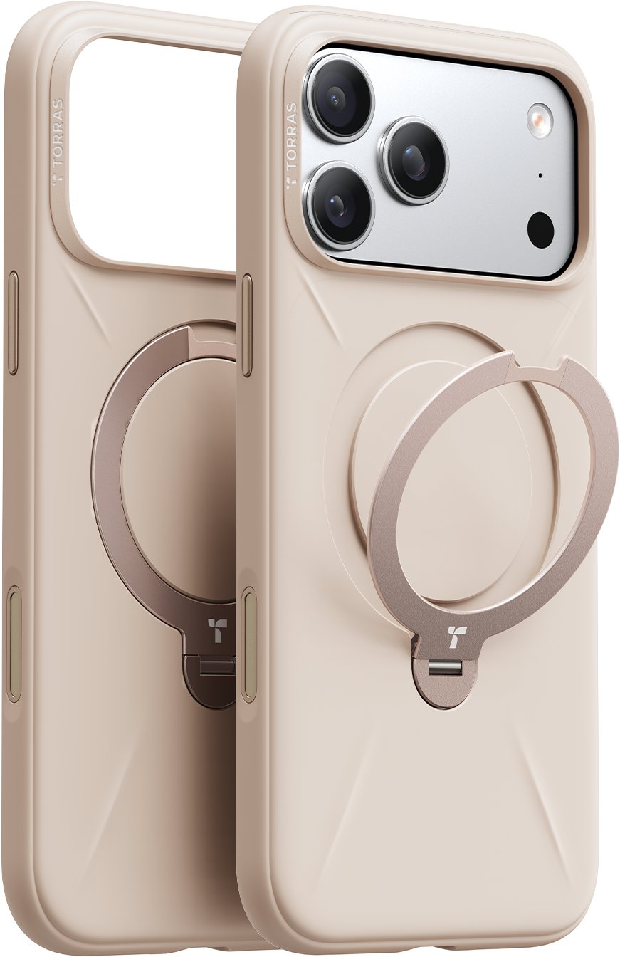Torras Ostand Q3 Silicone Dessert Gold iPhone 17 Pro Max