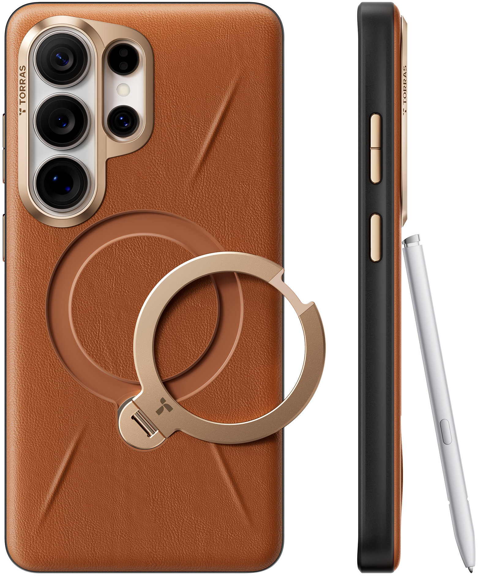 Torras Ostand Q3 VegSkin Amber Brown Samsung Galaxy S26 Ultra