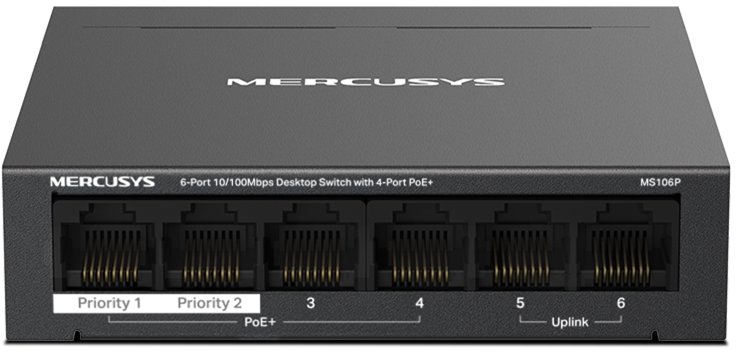 Mercusys MS106P, 6-Port FE - Rychlý a spolehlivý síťový switch