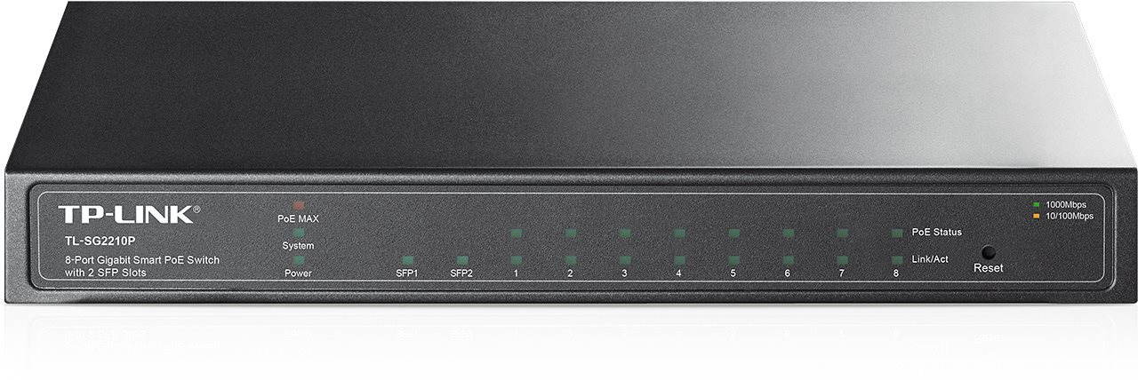 TP-Link TL-SG2210P spravovatelný switch s 8 porty Gigabit Ethernet