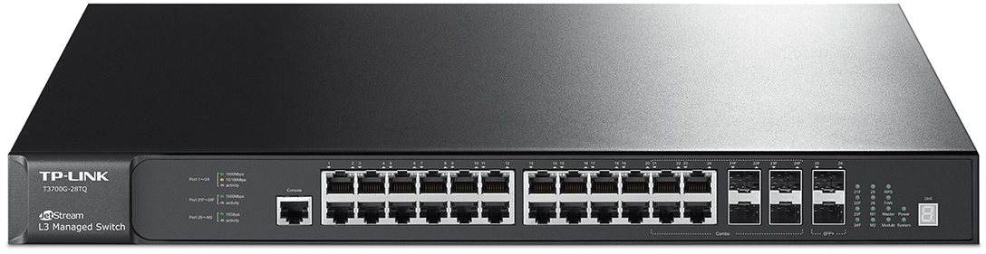TP-Link JetStream T3700G-28TQ - Výkonný switch s 24 porty Gigabit Ethernet