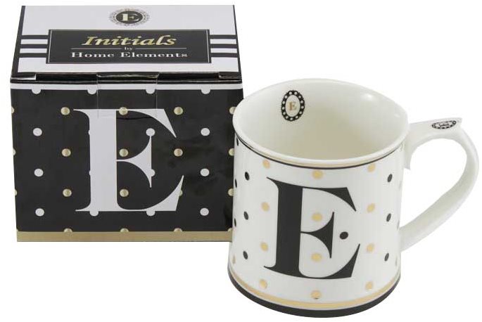 HOME ELEMENTS Porcelánový hrnek - Písmeno E