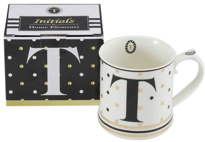 HOME ELEMENTS Porcelánový hrnek - Písmeno T