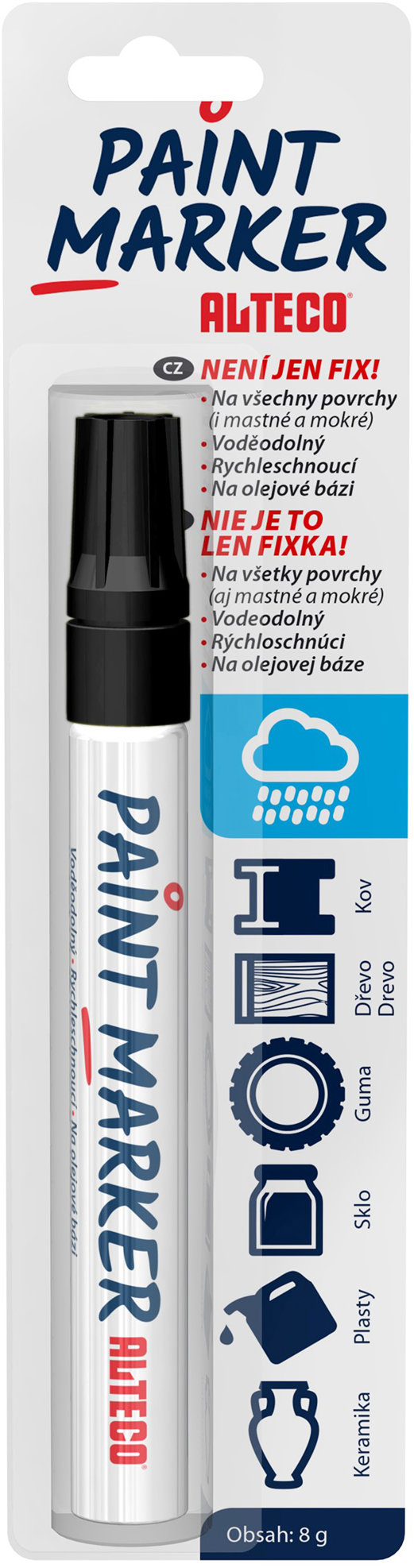 ALTECO Paint Marker Classic černý - profesionální malířský marker s výjimečnými výsledky v malování a barvení.