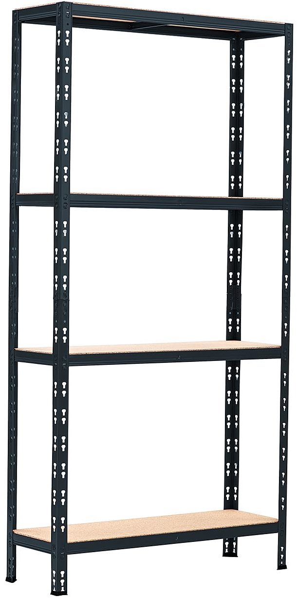 Trestles Policový regál 1800 × 900 × 300 mm, 4 police, černý