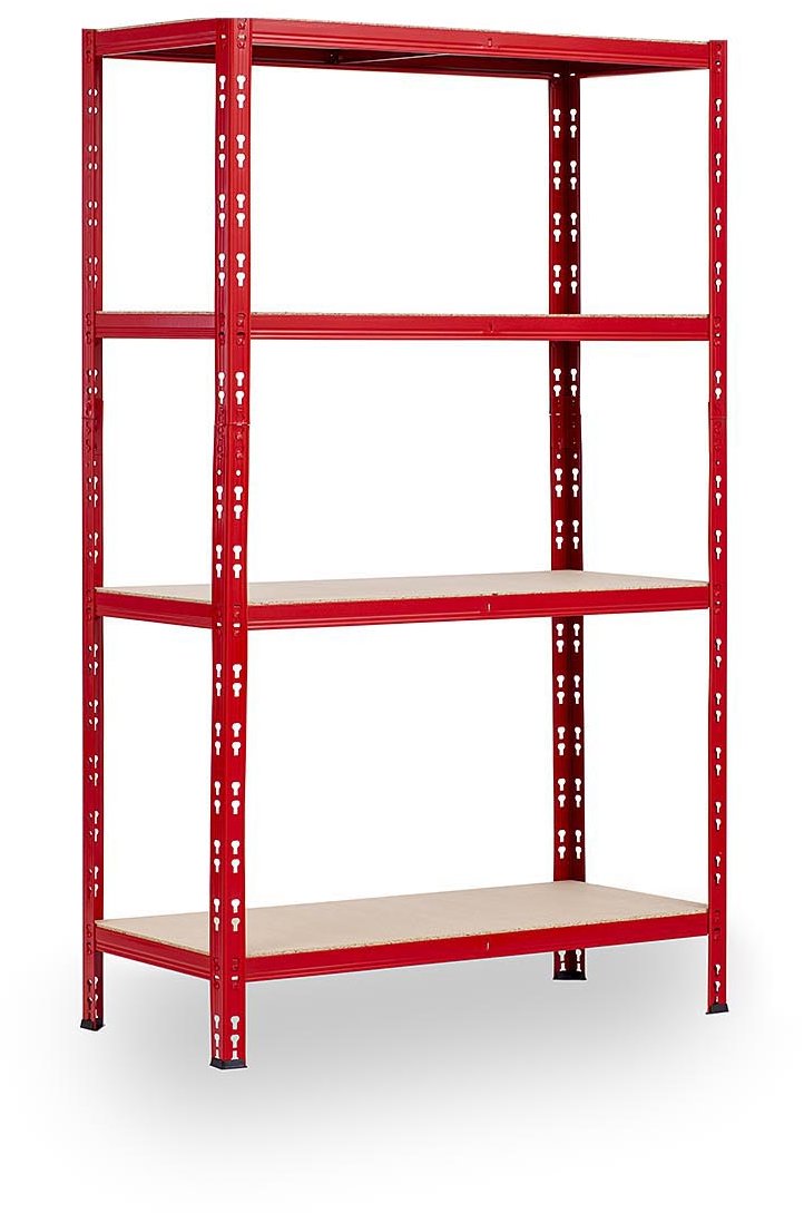 Trestles Policový regál 1800 × 900 × 400 mm, 4 police, červený