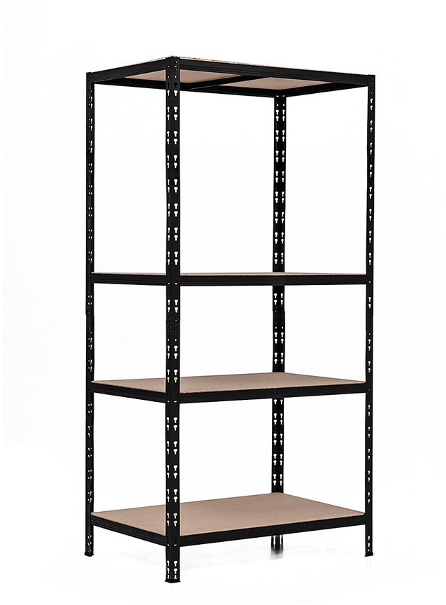 Trestles Policový regál 1800 × 900 × 500 mm, 4 police, černý