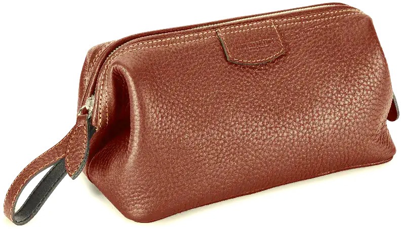 Truefitt & Hill Havana Gentleman's Washbag, kožená kosmetická taška hnědá