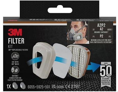 3M A2P2 Filtry na organické páry a částice 6002-1