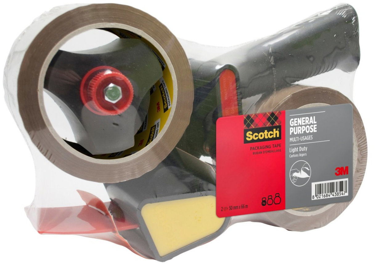 3M Scotch&reg; odvíječ balicí pásky + 2 role Scotch&reg; univerzální pásky 50 mm × 66 m