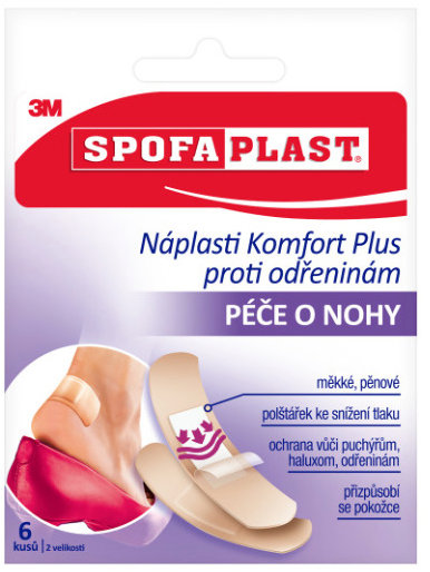 3M Spofaplast Komfort Plus náplasti proti odřeninám 187, 72 mm × 25 mm, 6 ks