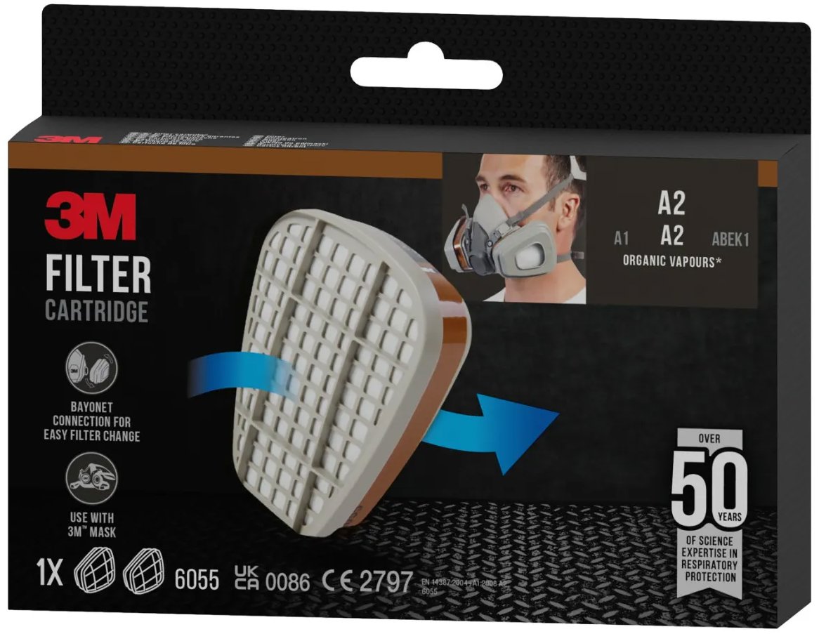 3M A2 Filtry na organické páry 6055-1, 1 pár
