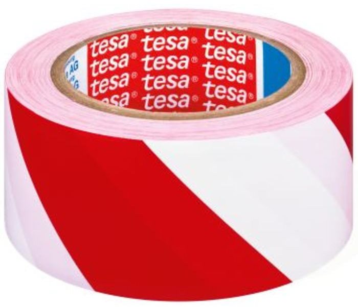 TESA vyznačovací 33m x 50mm červeno/bílá