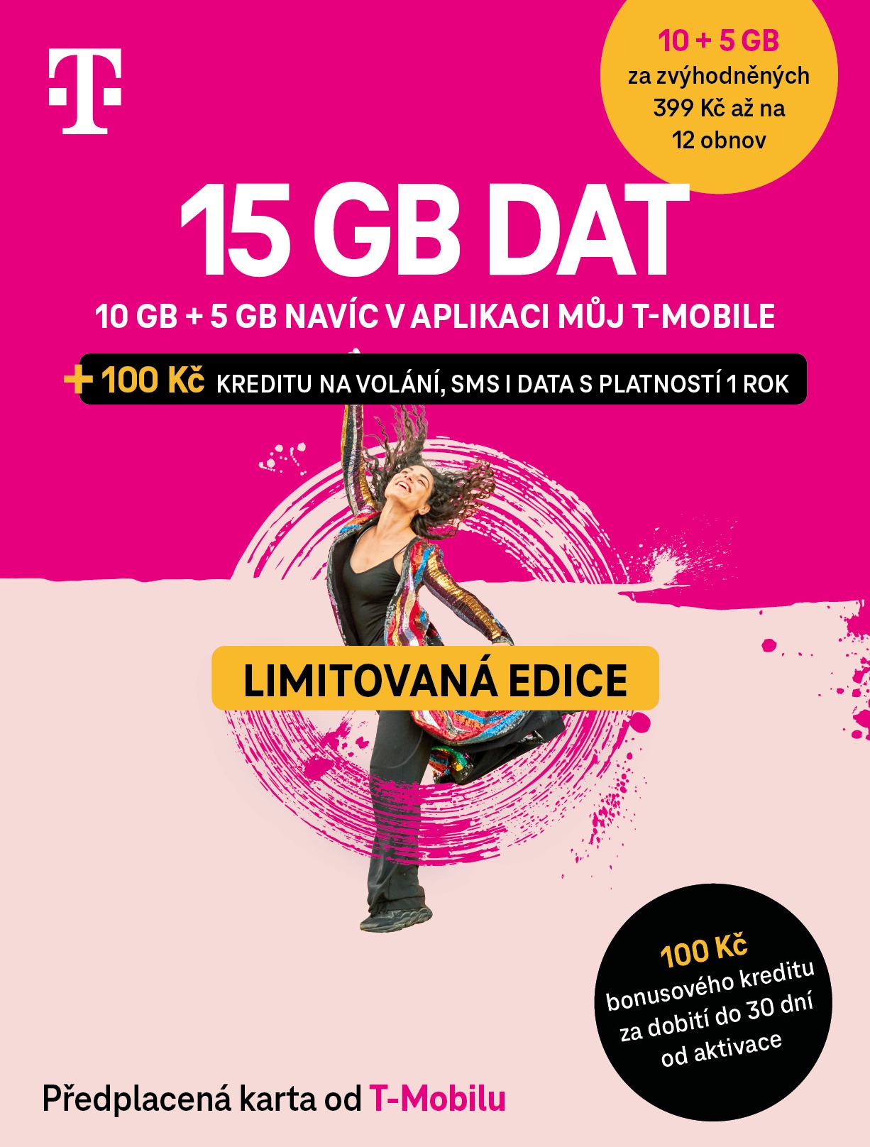 T-Mobile předplacená karta 15GB