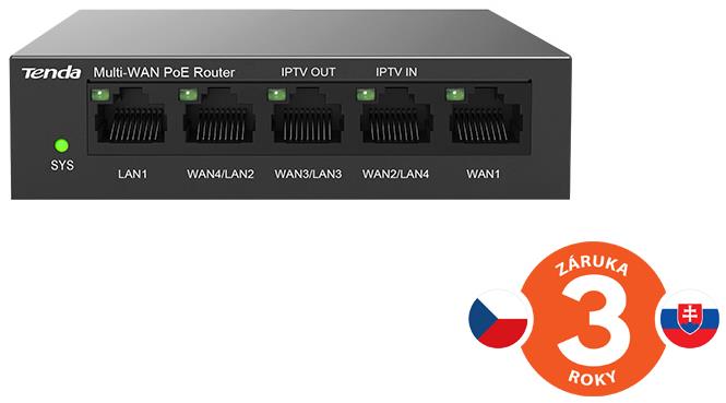 Router Tenda G0-5G-PoE s moderním designem a funkcí PoE.