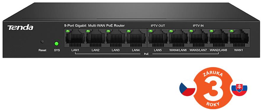 Router Tenda G0-8G-PoE s 8 LAN porty a PoE