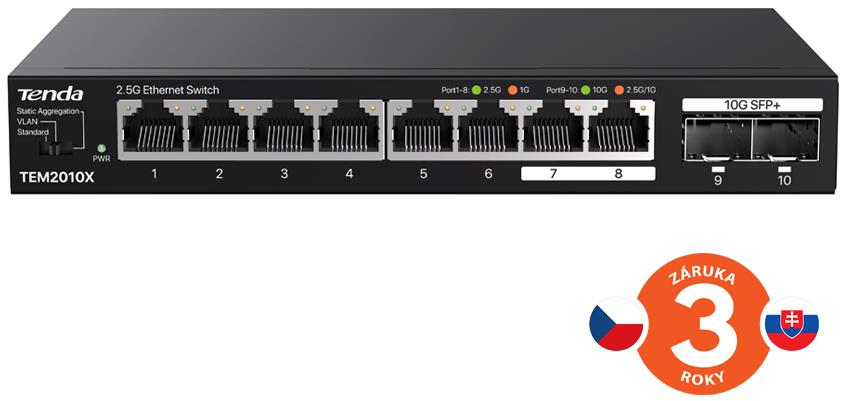 Tenda TEM2010X - gigabitový switch s 10 porty