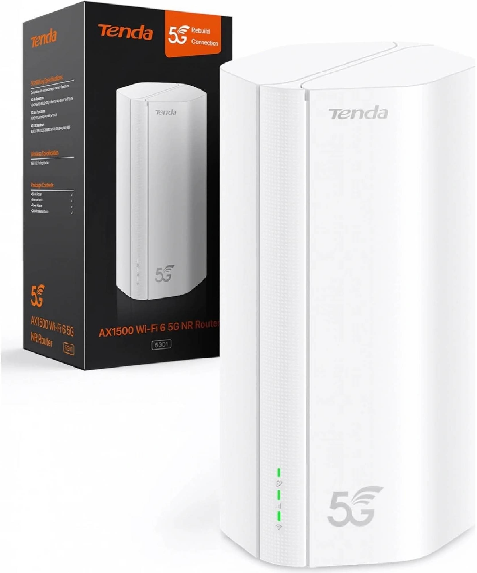 Modem Tenda 5G01 s moderním designem a anténami pro lepší signál.
