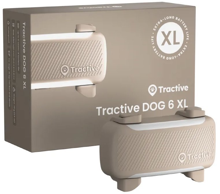Tractive DOG 6 XL GPS lokátor pro psy s monitorem zdraví a upozorněními, hnědý