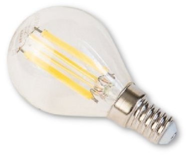 Tesla Miniglobe FILAMENT RETRO E14, 4W, 230V, 470lm, 25 000h, 4000K denní bílá, 360st, čirá