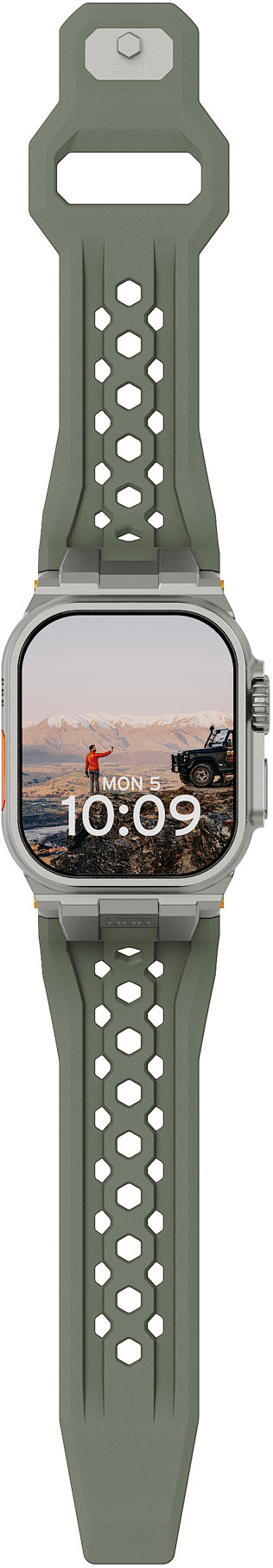 UAG Monarch Strap Apple Watch 49mm/46mm/45mm/44mm/42mm Olive Titanium