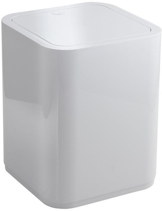 AQUALINE SEVENTY odpadkový koš výklopný, 8 l, plast ABS, bílá 630922