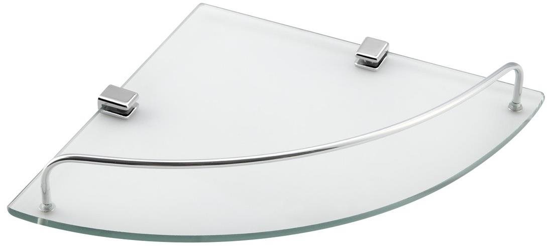 AQUALINE RUMBA skleněná rohová police 250x42x250 mm, čiré sklo