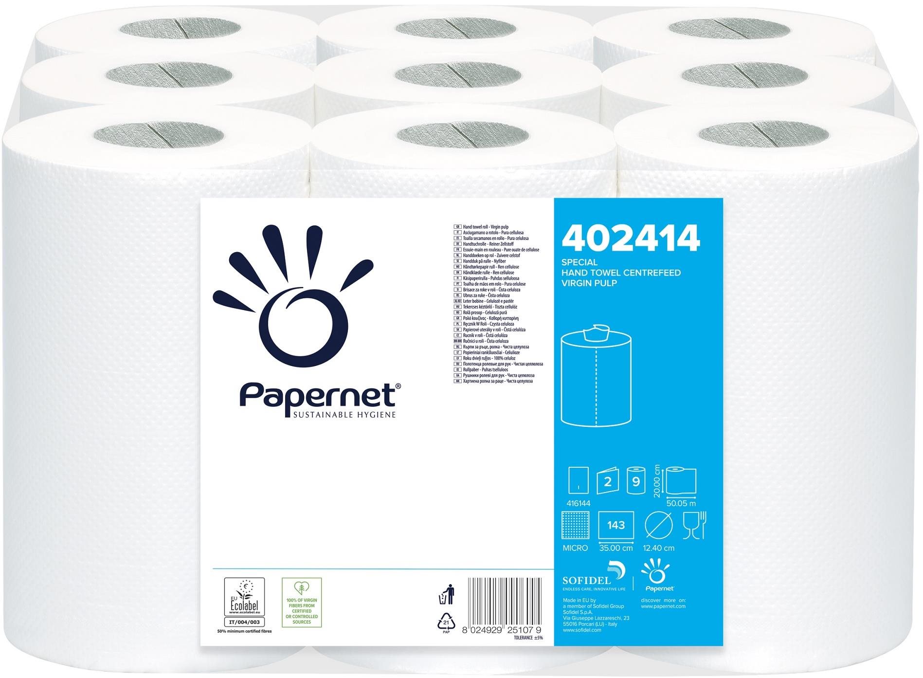 PAPERNET Ručníky MINI celulóza 2vr. 402414 50m 9 ks