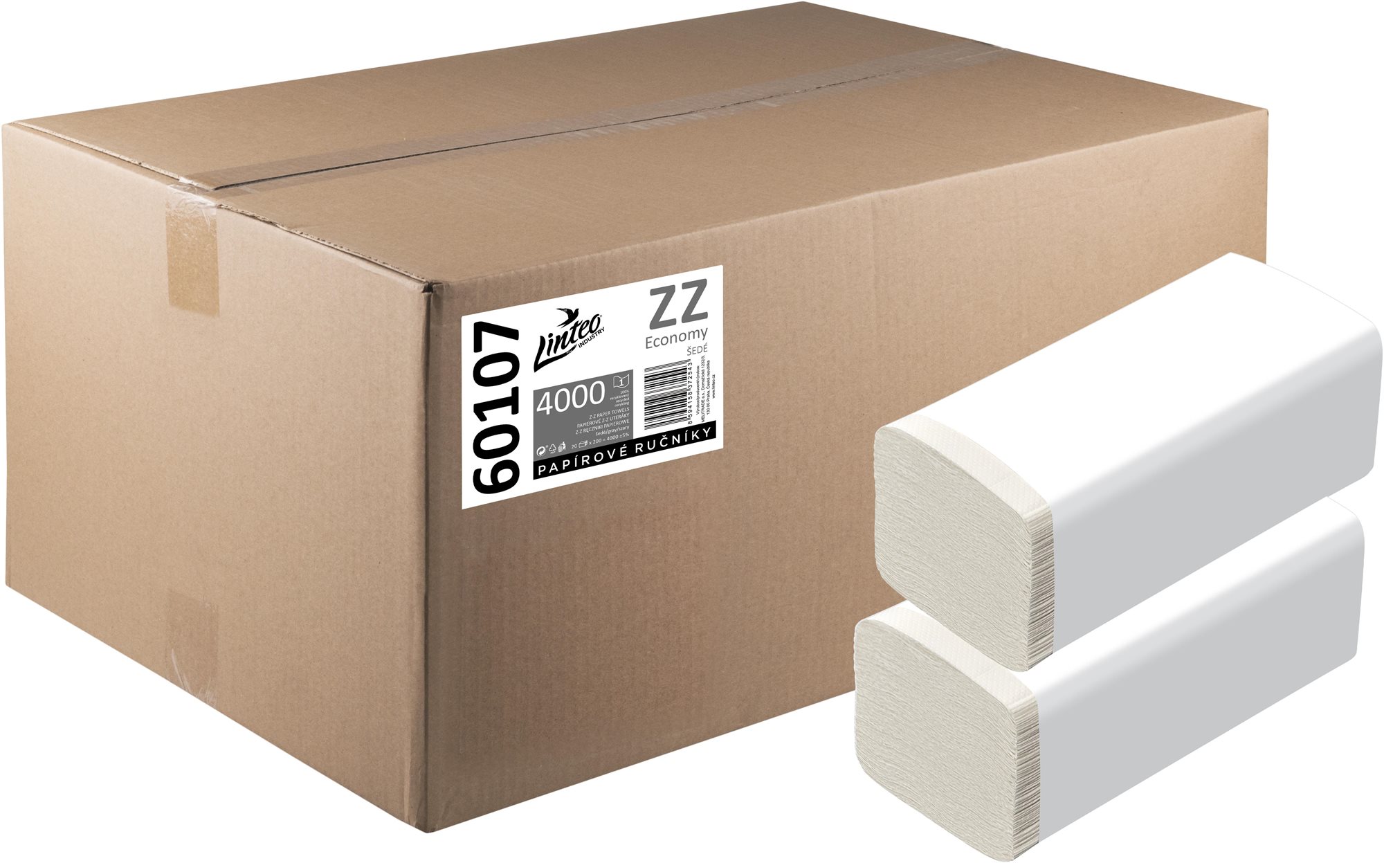 LINTEO ZZ Economy šedé 4000, 20× 200 ks