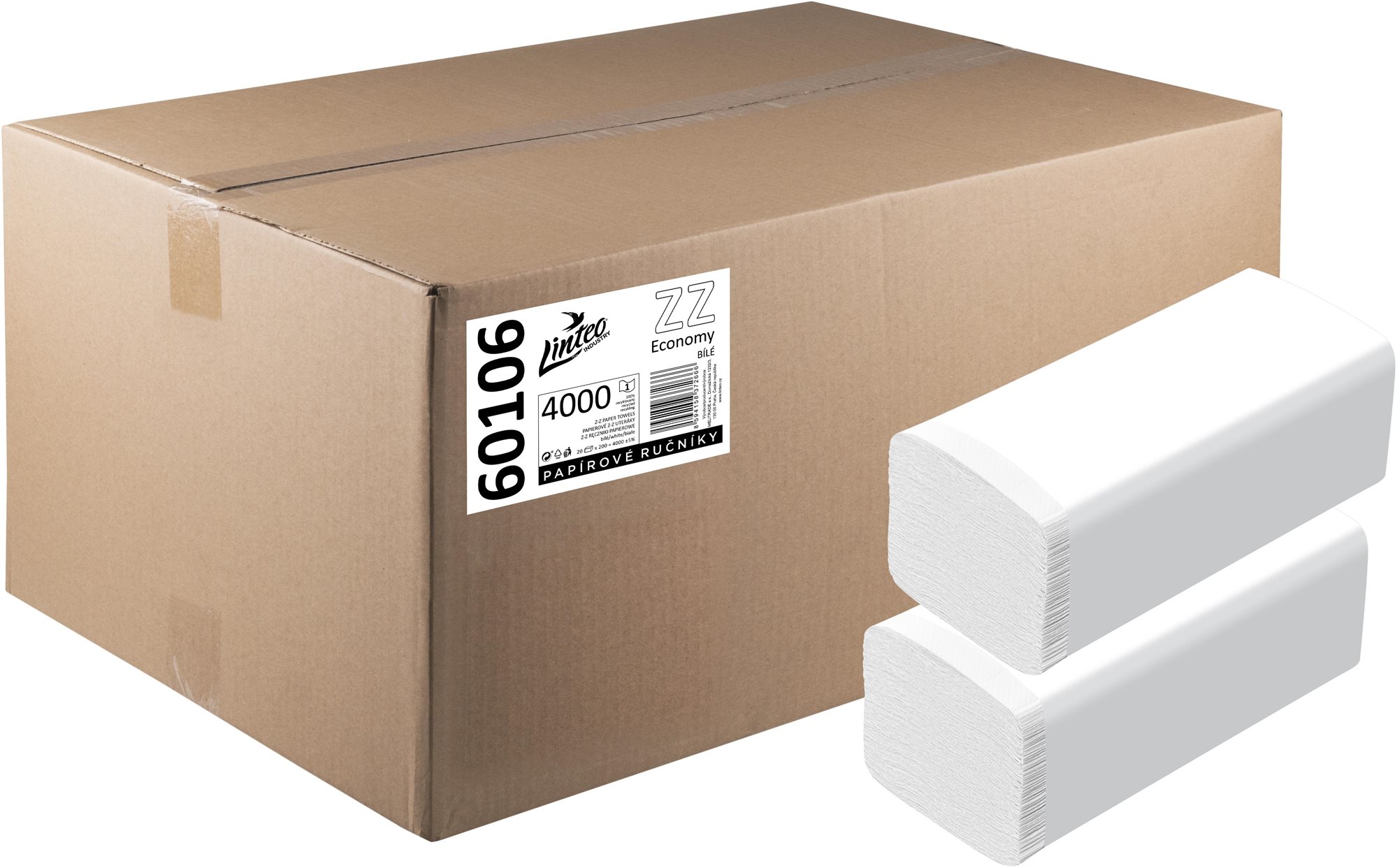 LINTEO ZZ Economy bílé 4000, 20× 200 ks