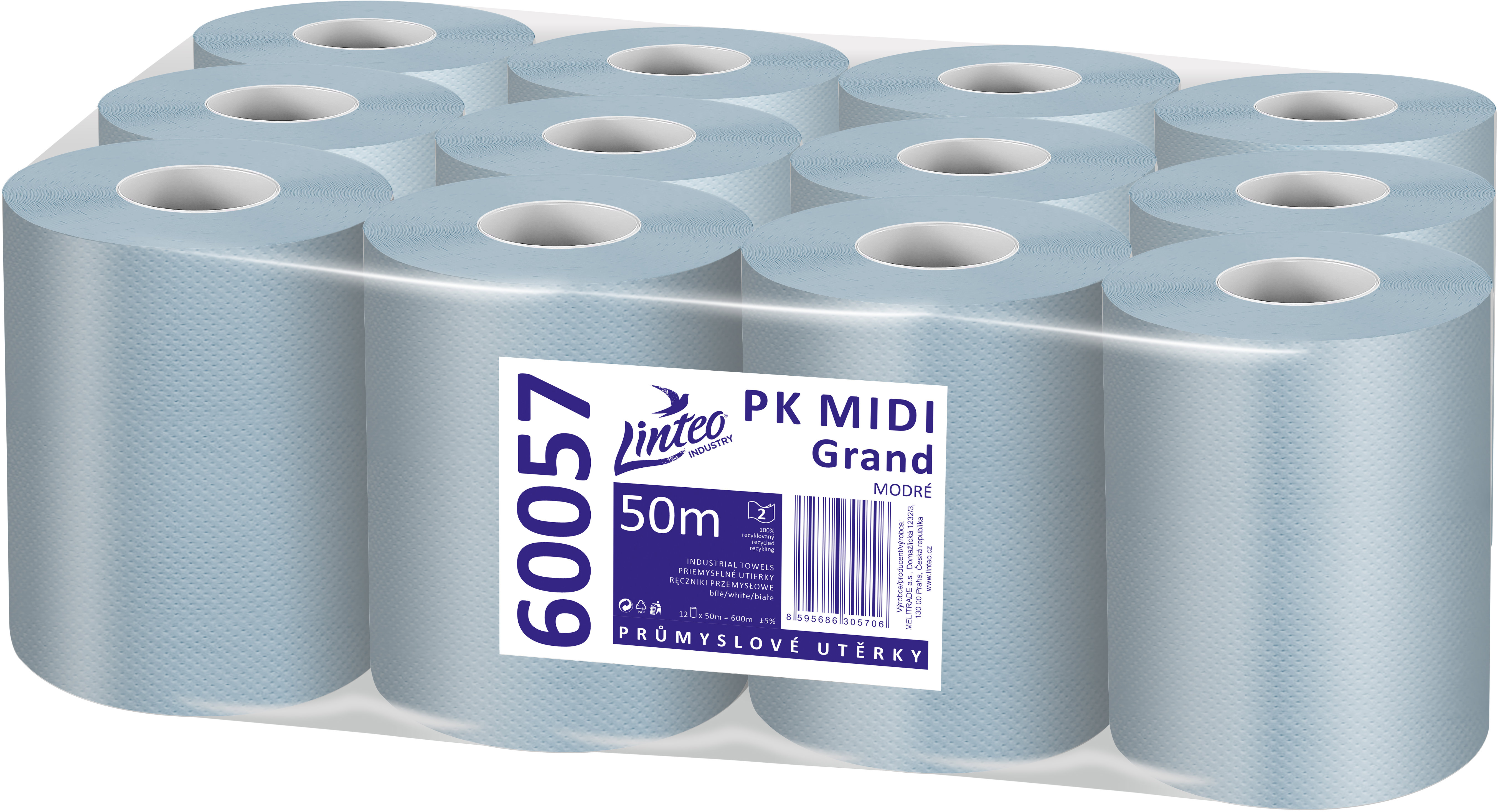 LINTEO PK MIDI Grand modrý recykl 50 m, 12 ks