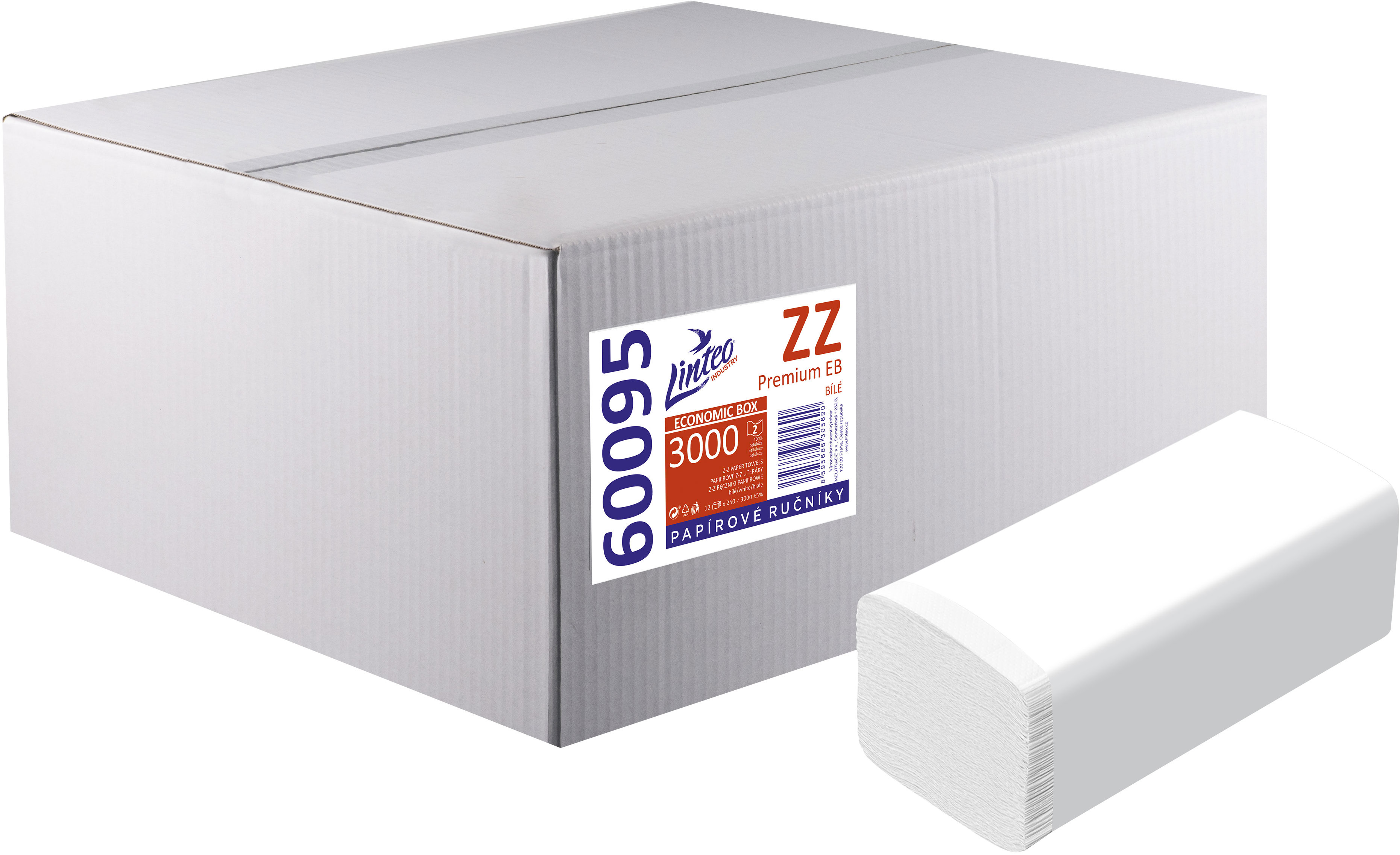 LINTEO ZZ Premium 3000 bílé celulóza, 12× 250 ks