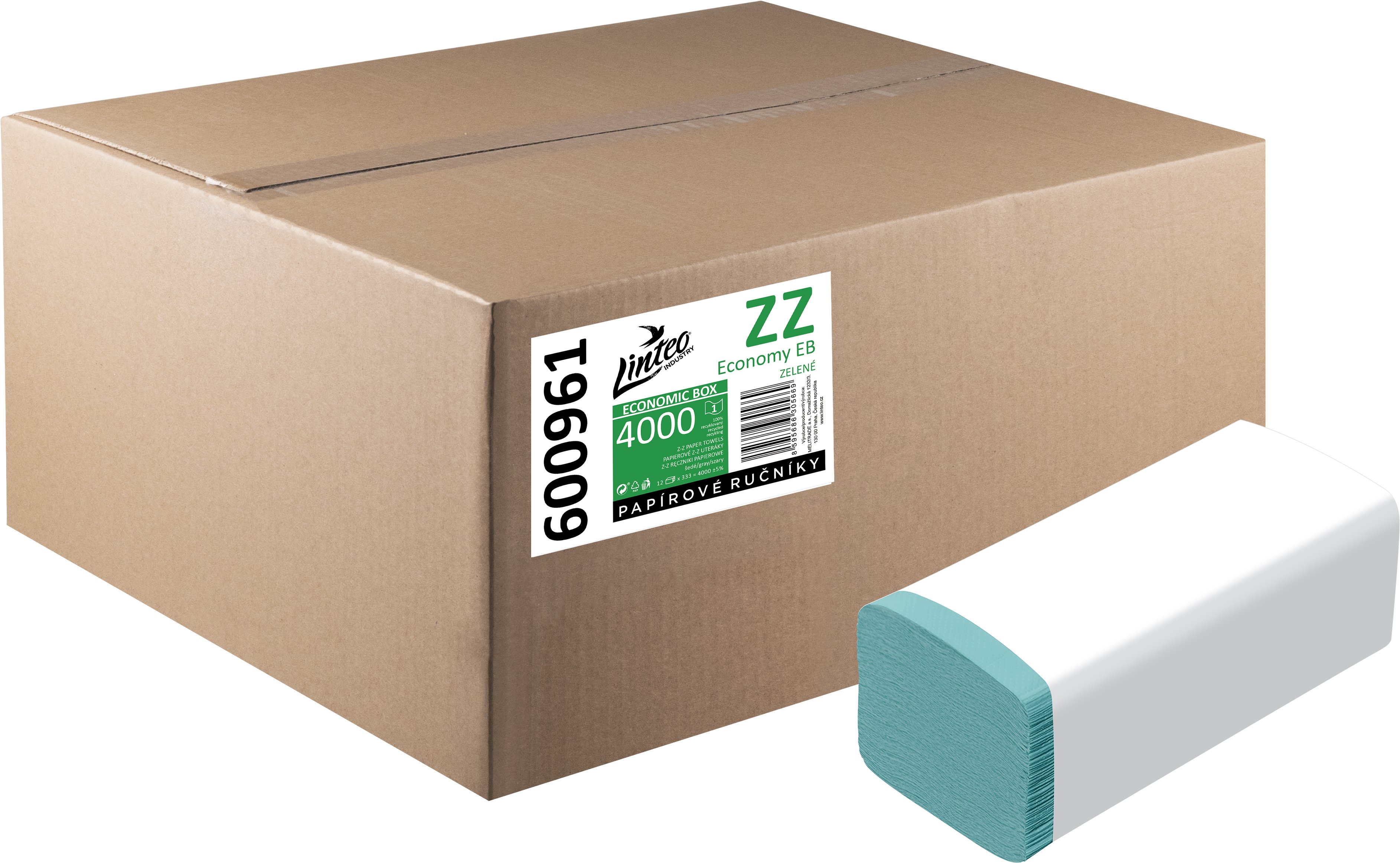 LINTEO ZZ Economy 4000 zelené recykl, 12× 333 ks