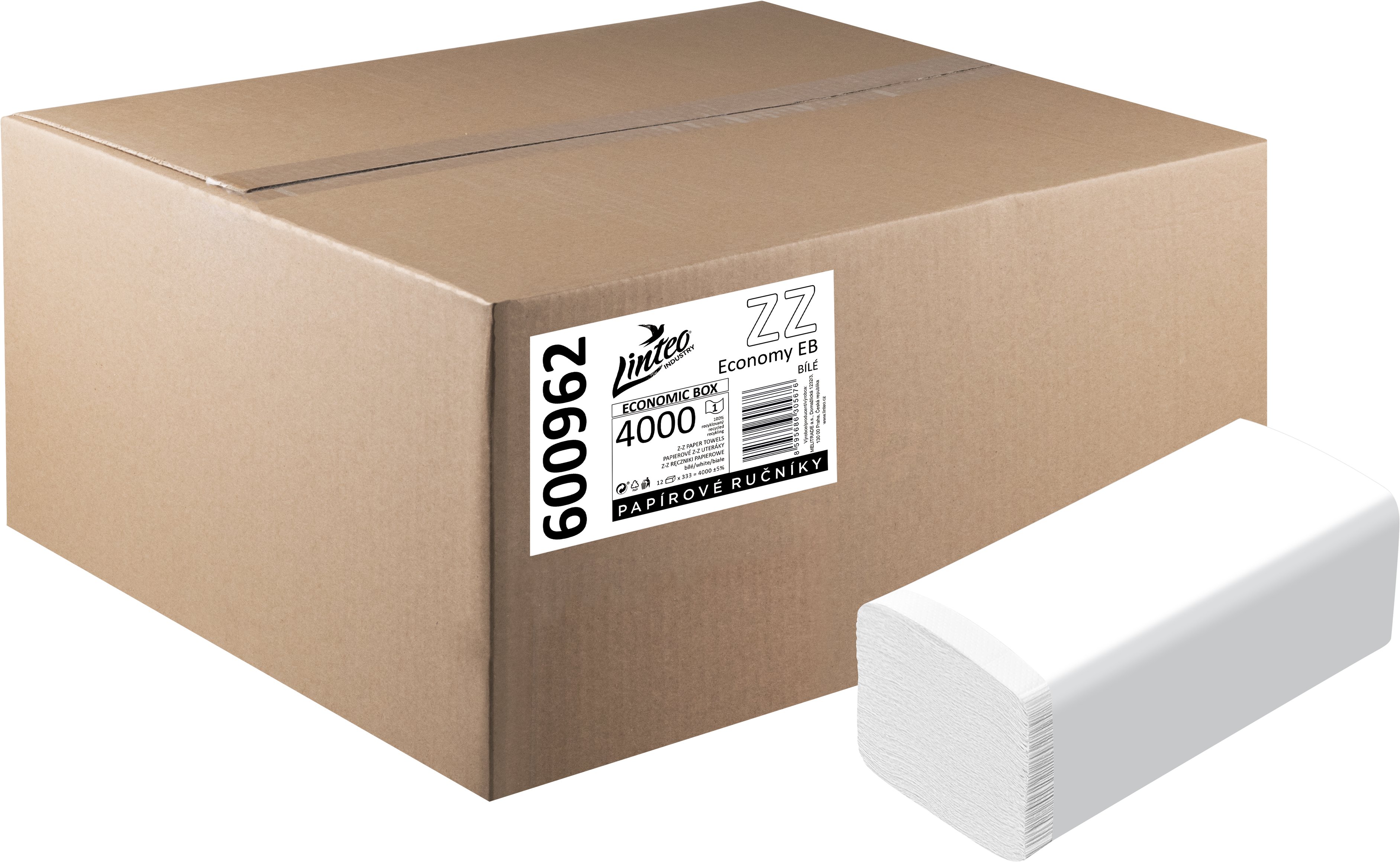 LINTEO ZZ Economy 4000 bílé recykl, 12× 333 ks