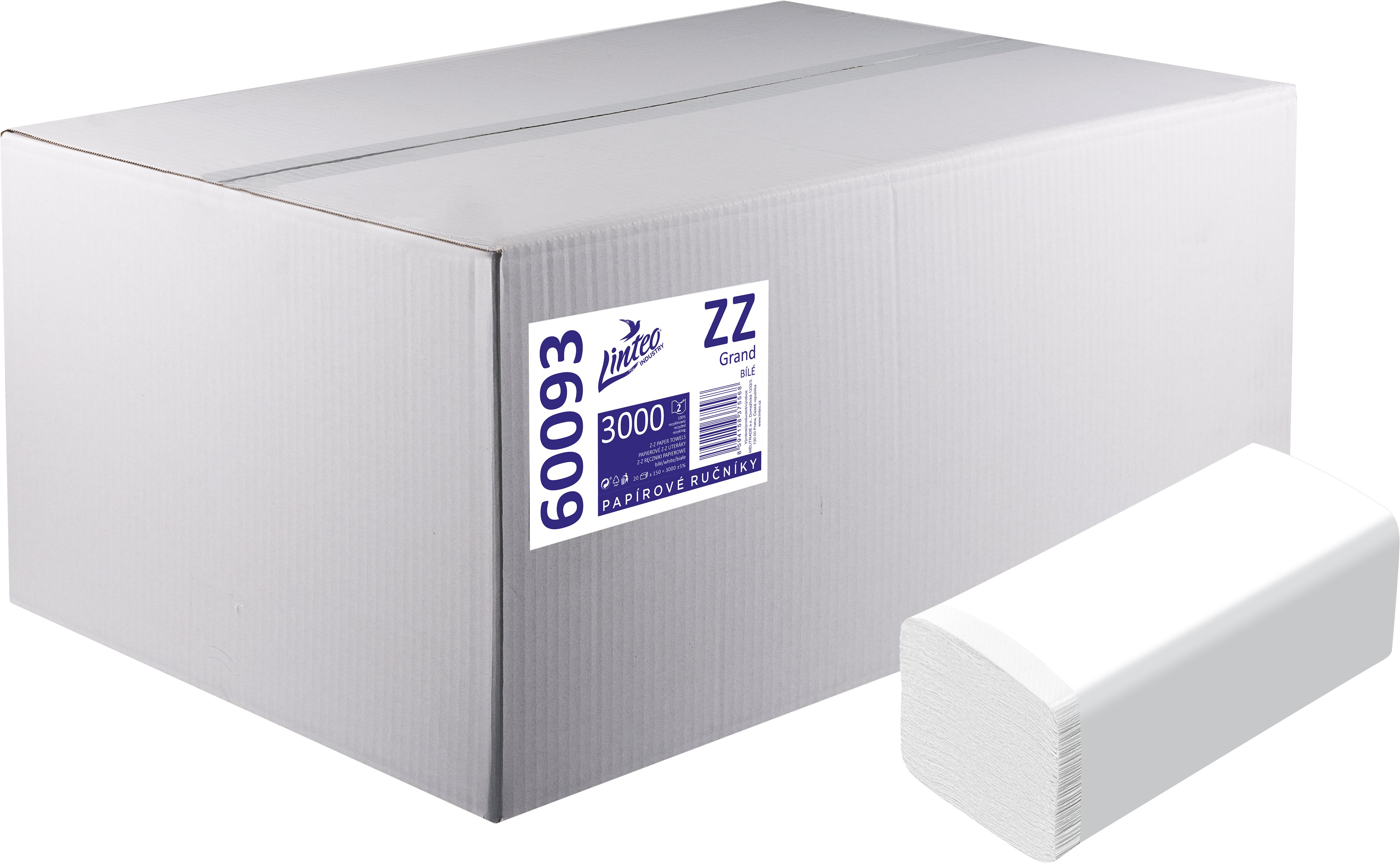LINTEO ZZ Grand 3000 bílé recykl, 20× 150 ks
