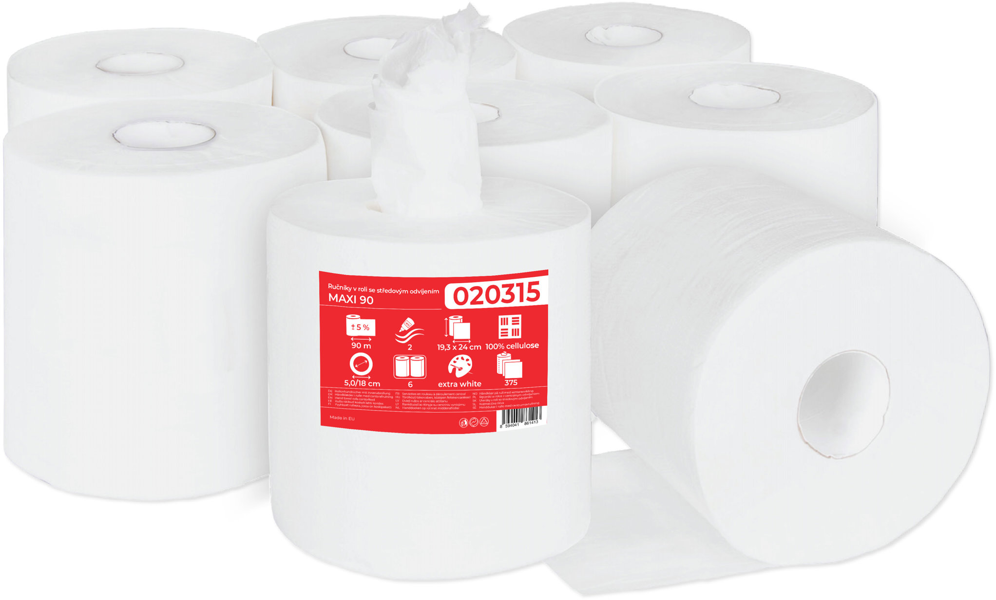 PRIMASOFT ručníky v roli MAXI 90 m O18, 6 ks