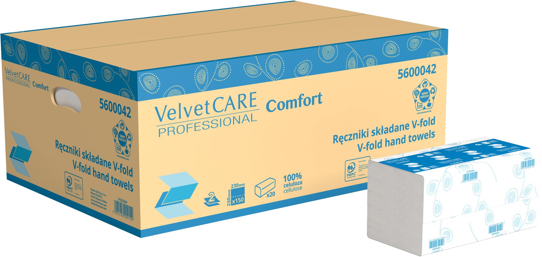VELVETCARE Professional 23 × 23 cm (20 x 150 ks)