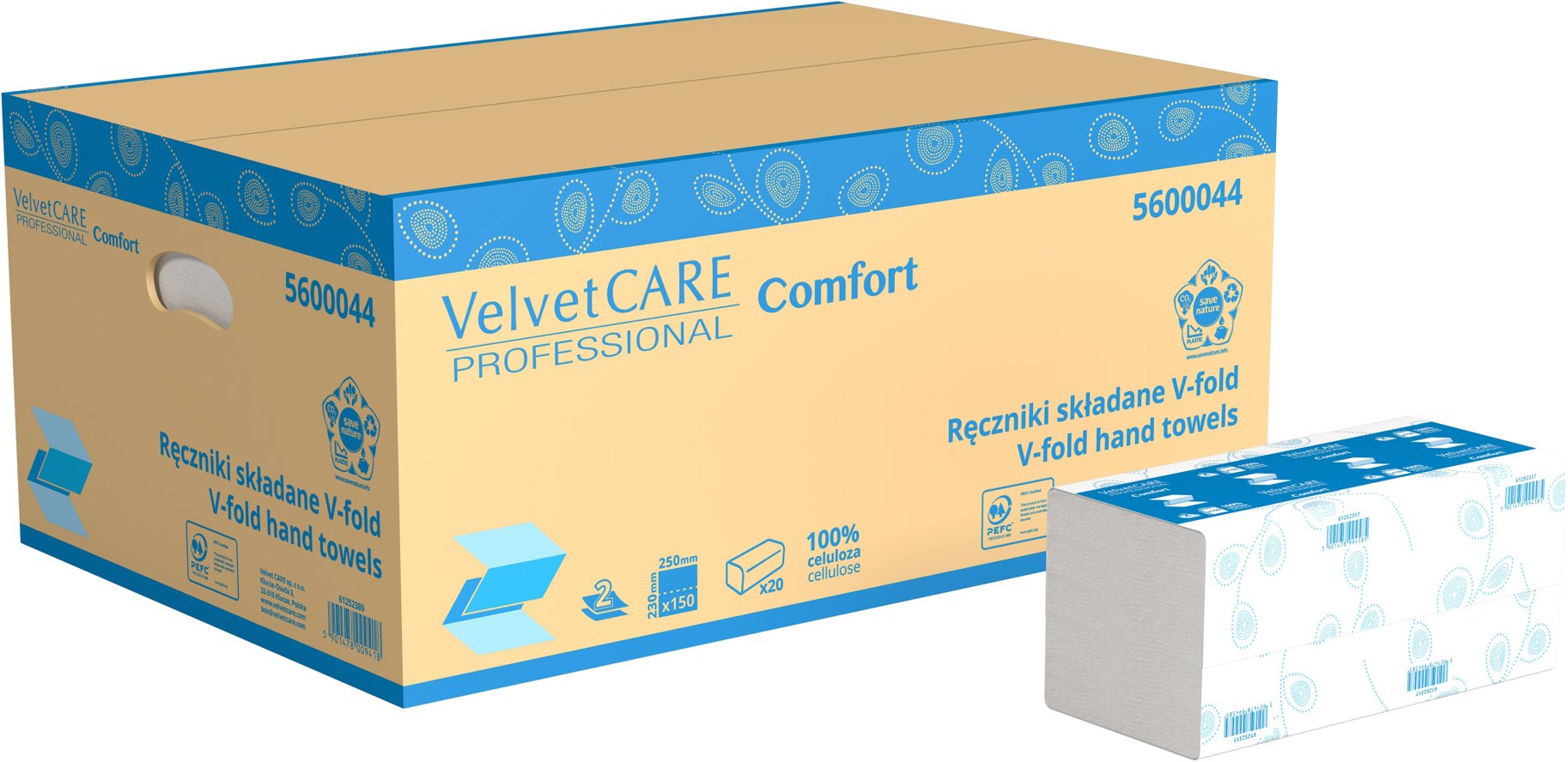 VELVETCARE Professional 25 × 23 cm (20 x 150 ks)