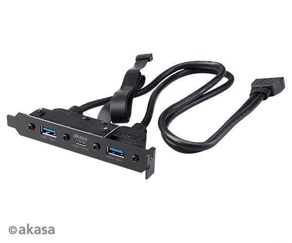 Akasa USB 3.1 Gen2 typ C do PCI s dual USB 3.1 Type-A / AK-CBUB52-50BK